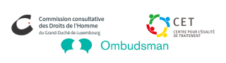 Logos CCDH, CET et Ombudsman